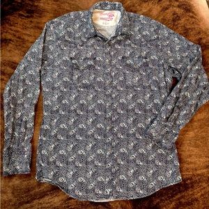 Wrangler 20X Paisley Pearl Snap Button Down - Size L